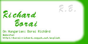richard borai business card